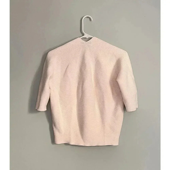 UNIQLO White Minimal 3D CocoonV Neck 3/4 Sleeve Sweater XS - Picture 2 of 2